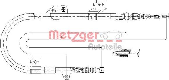 Metzger 17.0114 - Трос, гальмівна система autocars.com.ua