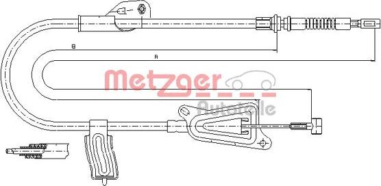 Metzger 17.0126 - Трос, гальмівна система autocars.com.ua