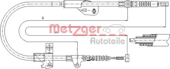 Metzger 17.0237 - Тросик, cтояночный тормоз avtokuzovplus.com.ua