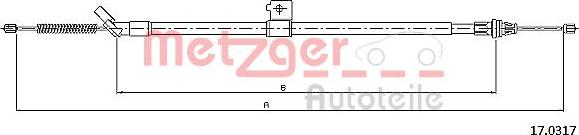 Metzger 17.0317 - Трос, гальмівна система autocars.com.ua