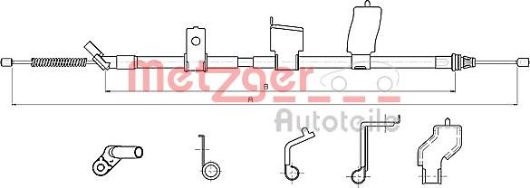 Metzger 17.0327 - Тросик, cтояночный тормоз avtokuzovplus.com.ua