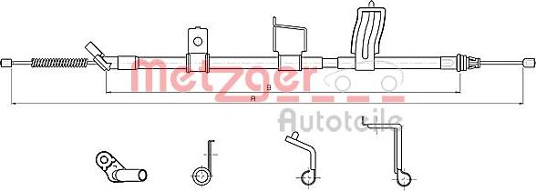 Metzger 17.0328 - Тросик, cтояночный тормоз avtokuzovplus.com.ua