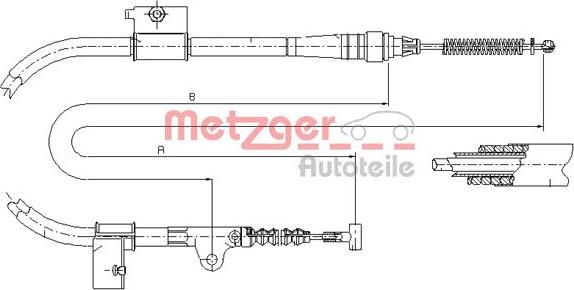 Metzger 17.0333 - Тросик, cтояночный тормоз autodnr.net