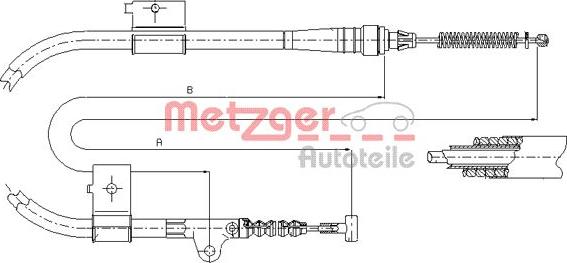 Metzger 17.0334 - Тросик, cтояночный тормоз autodnr.net