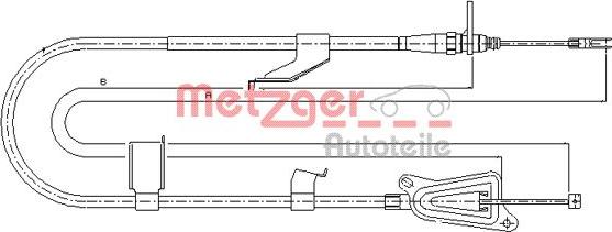 Metzger 17.0335 - Трос, гальмівна система autocars.com.ua