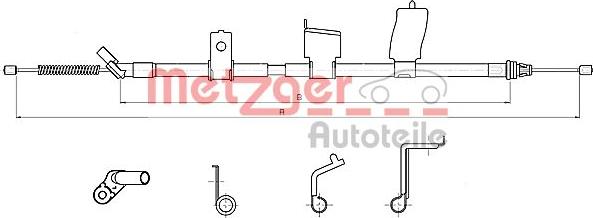 Metzger 17.0347 - Тросик, cтояночный тормоз avtokuzovplus.com.ua