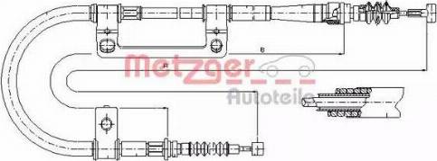 Metzger 17.0578 - Трос, гальмівна система autocars.com.ua