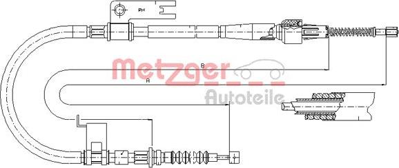 Metzger 17.0588 - Трос, гальмівна система autocars.com.ua