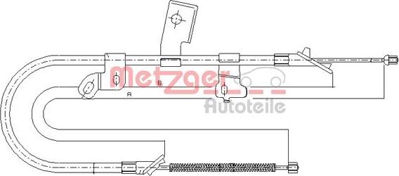 Metzger 17.1071 - Тросик, cтояночный тормоз avtokuzovplus.com.ua