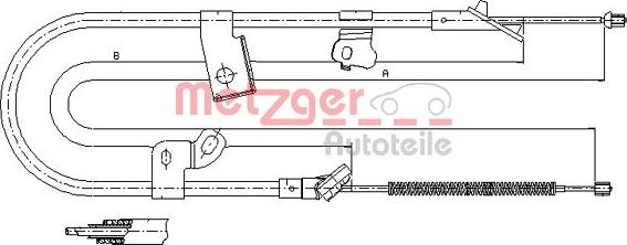 Metzger 17.1075 - Тросик, cтояночный тормоз avtokuzovplus.com.ua