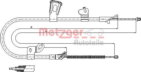 Metzger 17.1078 - Трос, гальмівна система autocars.com.ua