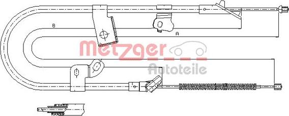 Metzger 17.1079 - Тросик, cтояночный тормоз avtokuzovplus.com.ua