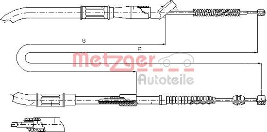 Metzger 17.1297 - Трос, гальмівна система autocars.com.ua