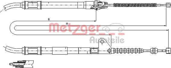 Metzger 17.1414 - Тросик, cтояночный тормоз avtokuzovplus.com.ua