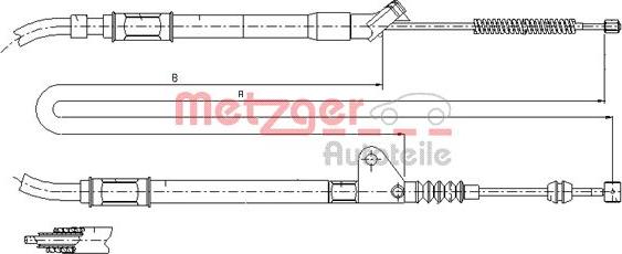 Metzger 17.1415 - Трос, гальмівна система autocars.com.ua