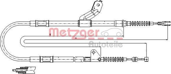 Metzger 17.1418 - Трос, гальмівна система autocars.com.ua