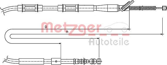Metzger 17.1445 - Трос, гальмівна система autocars.com.ua