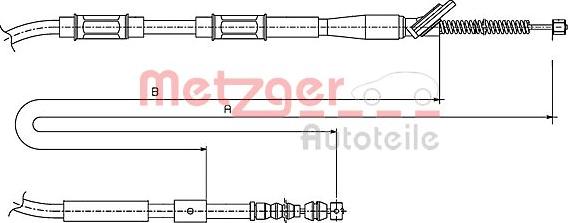 Metzger 17.1446 - Трос, гальмівна система autocars.com.ua