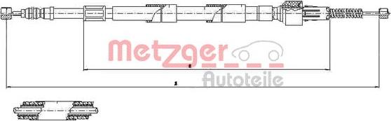 Metzger 17.1522 - Трос, гальмівна система autocars.com.ua