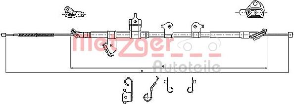 Metzger 17.1567 - Трос, гальмівна система autocars.com.ua