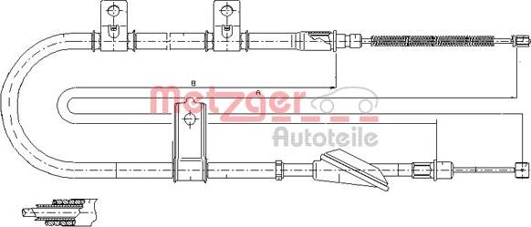 Metzger 17.2513 - Трос, гальмівна система autocars.com.ua