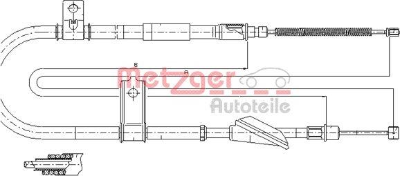 Metzger 17.2514 - Тросик, cтояночный тормоз avtokuzovplus.com.ua