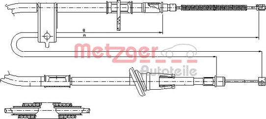 Metzger 17.2519 - Тросик, cтояночный тормоз avtokuzovplus.com.ua