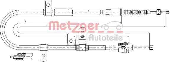 Metzger 17.2524 - Трос, гальмівна система autocars.com.ua