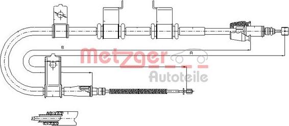 Metzger 17.2542 - Тросик, cтояночный тормоз avtokuzovplus.com.ua