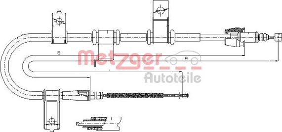 Metzger 17.2543 - Тросик, cтояночный тормоз avtokuzovplus.com.ua