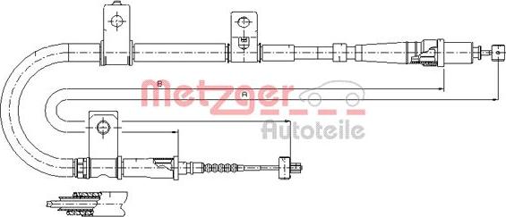 Metzger 17.2550 - Тросик, cтояночный тормоз avtokuzovplus.com.ua