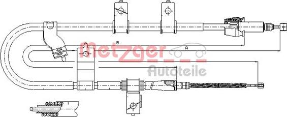 Metzger 17.2565 - Трос, гальмівна система autocars.com.ua