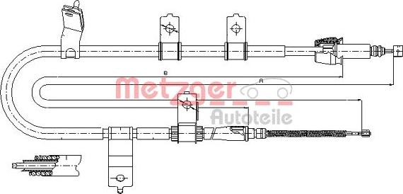 Metzger 17.2566 - Трос, гальмівна система autocars.com.ua