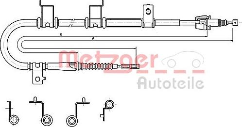 Metzger 17.2576 - Тросик, cтояночный тормоз avtokuzovplus.com.ua
