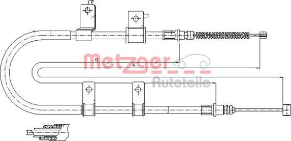 Metzger 17.3505 - Трос, гальмівна система autocars.com.ua