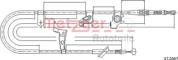 Metzger 17.5067 - Трос, гальмівна система autocars.com.ua