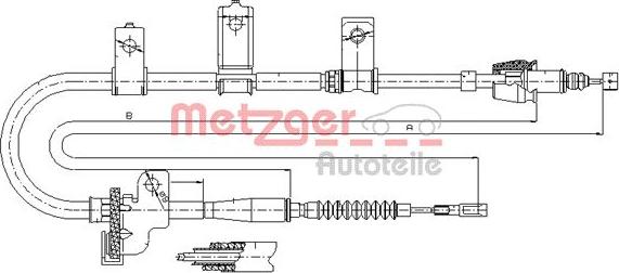 Metzger 17.6020 - Трос, гальмівна система autocars.com.ua