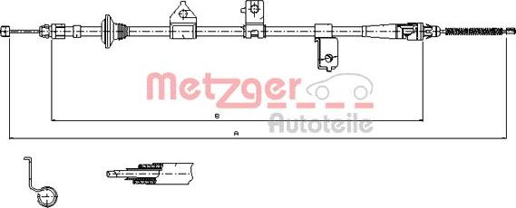 Metzger 17.6027 - Трос, гальмівна система autocars.com.ua