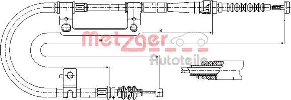 Metzger 17.6042 - Трос, гальмівна система autocars.com.ua