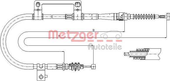 Metzger 17.6043 - Трос, гальмівна система autocars.com.ua