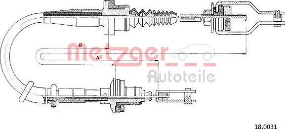 Metzger 18.0031 - Трос, управление сцеплением avtokuzovplus.com.ua