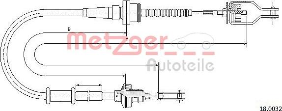 Metzger 18.0032 - Трос, управління зчепленням autocars.com.ua