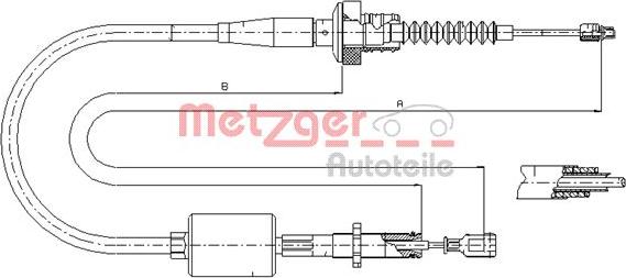 Metzger 18.2522 - Трос, управління зчепленням autocars.com.ua