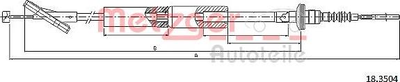 Metzger 18.3504 - Трос, управління зчепленням autocars.com.ua