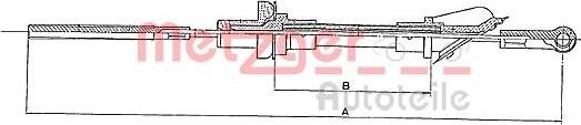 Metzger 1902.2 - Трос, управління зчепленням autocars.com.ua