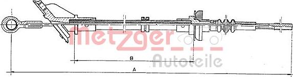 Metzger 1902.5 - Трос, управління зчепленням autocars.com.ua