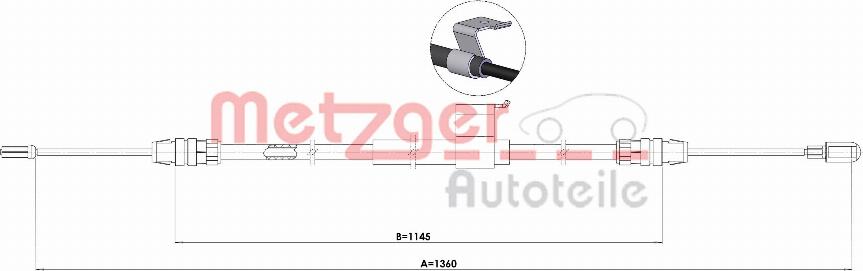 Metzger 1.FD022 - Трос, гальмівна система autocars.com.ua