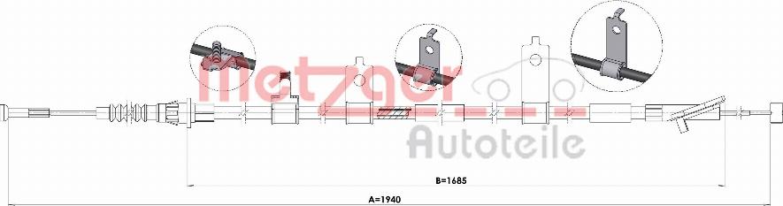 Metzger 1.MA006 - Тросик, cтояночный тормоз avtokuzovplus.com.ua