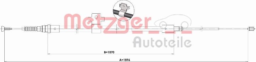 Metzger 1.PE001 - Тросик, cтояночный тормоз autodnr.net
