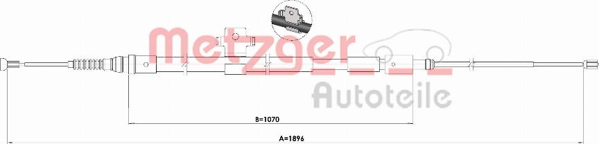 Metzger 1.PE002 - Трос, гальмівна система autocars.com.ua